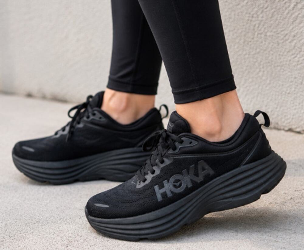 HOKA Bondi 8 Black Sneakers – Women’s 8.5 D – Running Walking Shoes